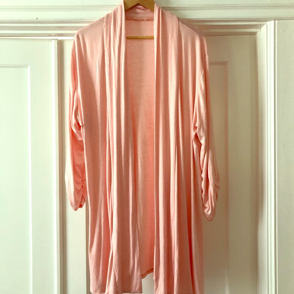 Peach cardigan..